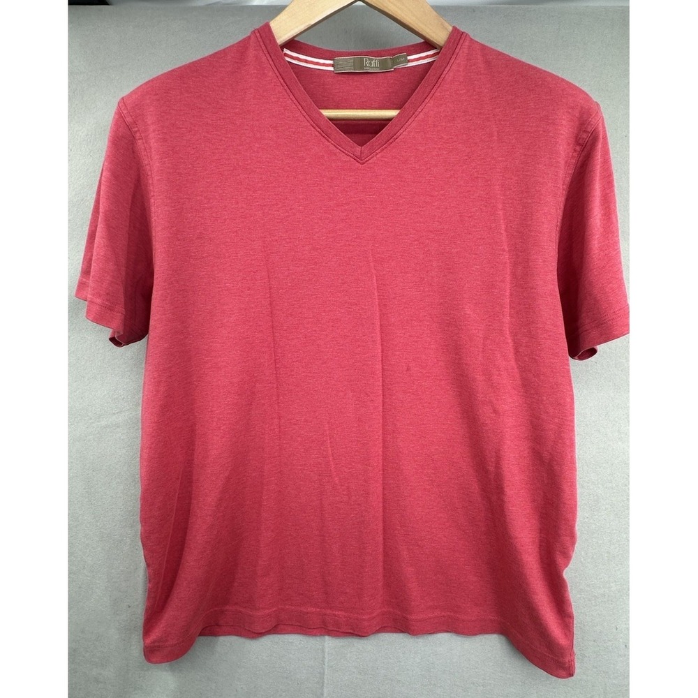 Raffi Linea Uomo Shirt Men's Large Short Sleeve Cotton Red Comfortable Casual